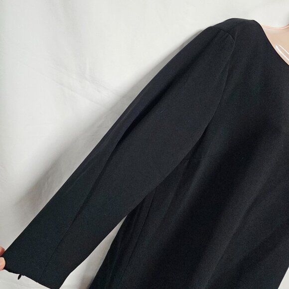 Lafayette 148 Caddie Finesse Crepe Blouse Black Top Blouse Women Size 10 - Picture 14 of 15